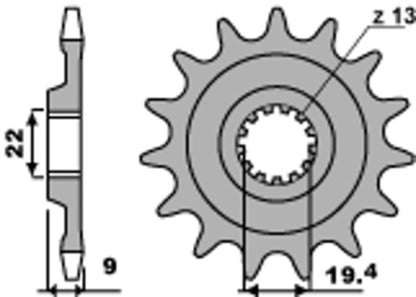 PBR Steel standard front sprocket 2259 - 520