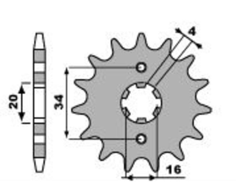 PBR Staal standaard voortandwiel 263 - 428