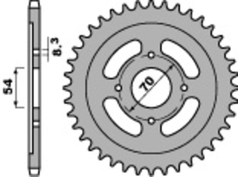 PBR Steel standard front sprocket 263 - 428