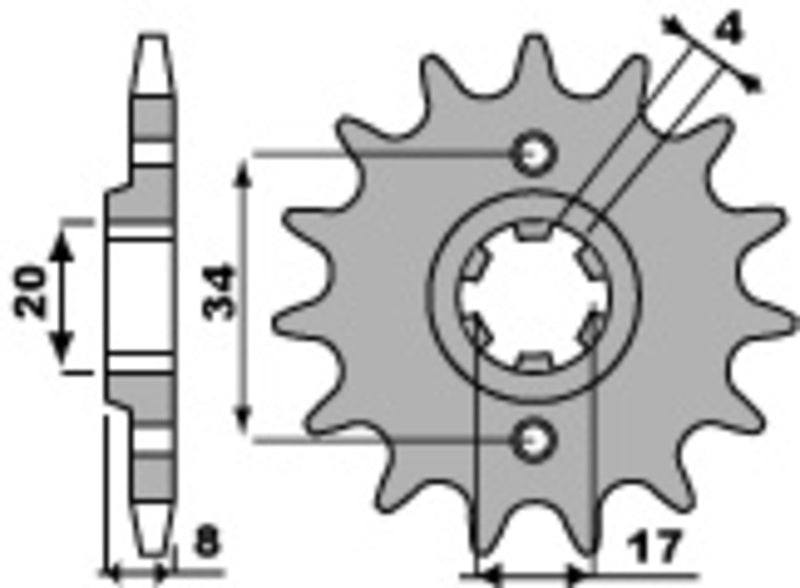 PBR Staal standaard voortandwiel 267 - 520