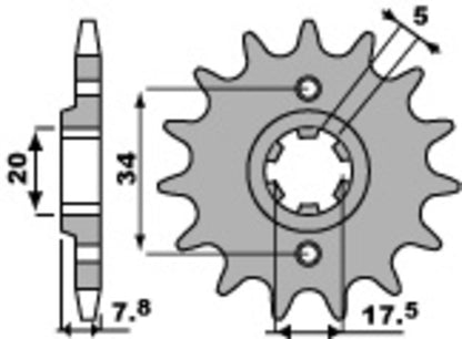 PBR Steel standard front sprocket 279 - 520