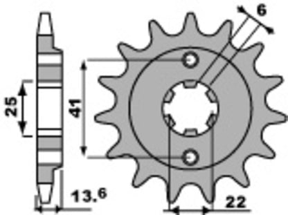 PBR Staal standaard voortandwiel 293 - 525