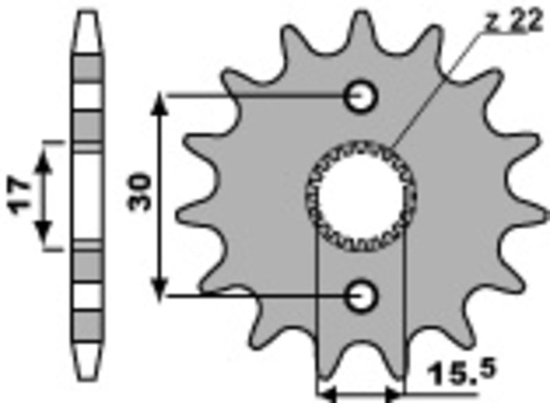 PBR Staal standaard voortandwiel 332 - 420