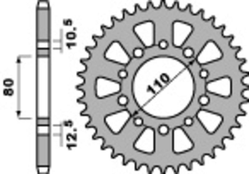 PBR Steel standard front sprocket 334 - 520