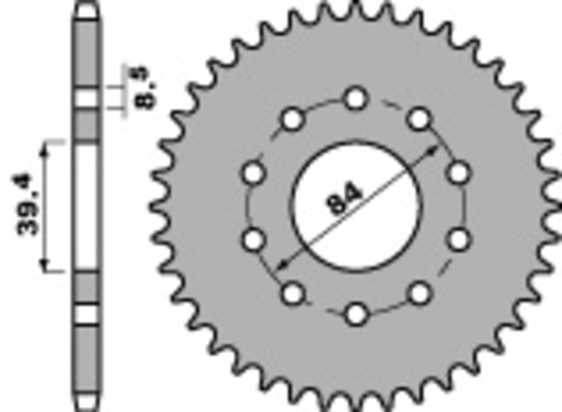 PBR Staal standaard voortandwiel 406 - 520