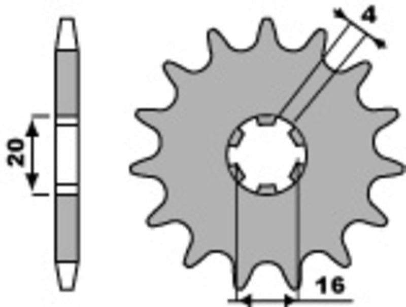 PBR Steel standard front sprocket 416 - 428