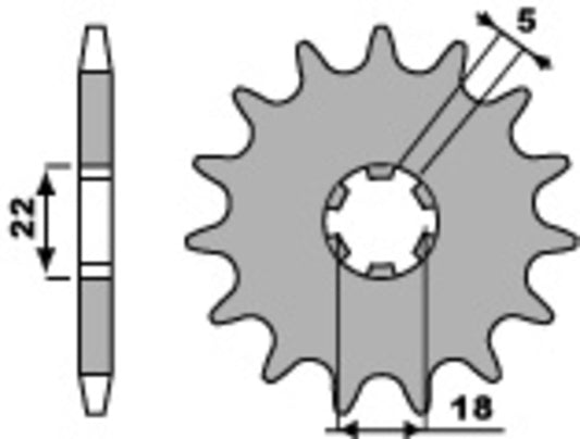 PBR Staal standaard voortandwiel 423 - 520