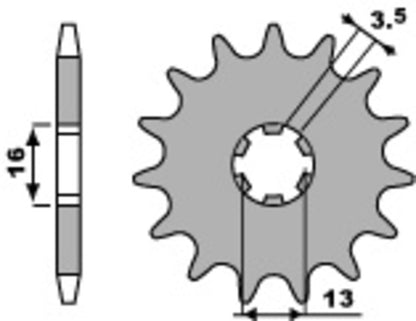 PBR Staal standaard voortandwiel 428 - 428