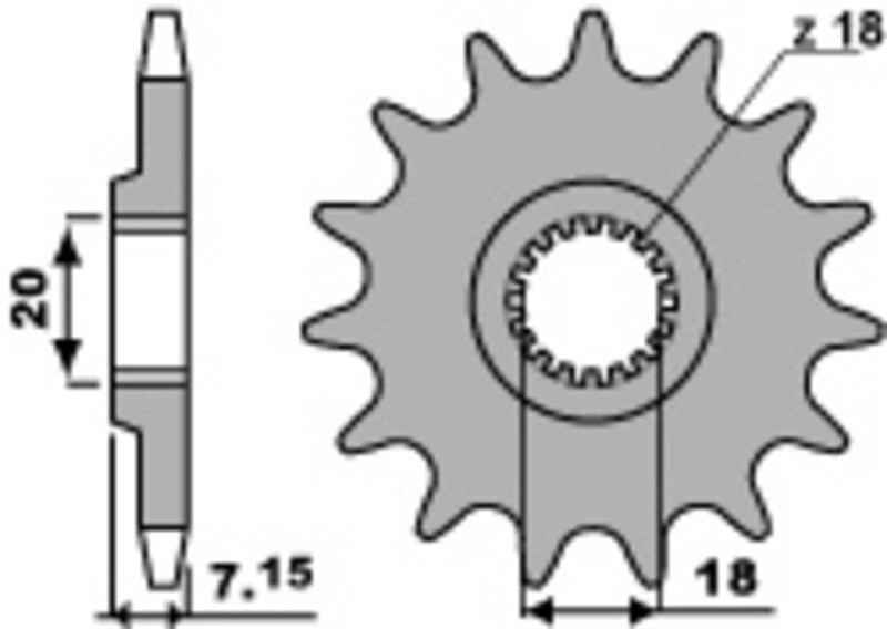 PBR Staal standaard voortandwiel 432 - 520