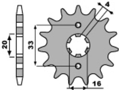 PBR Staal standaard voortandwiel 514 - 520