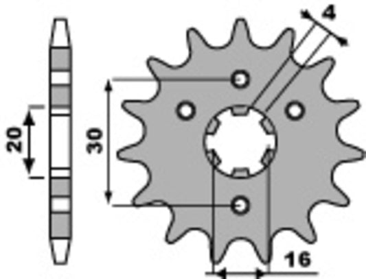 PBR Steel standard front sprocket 517 - 428