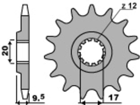 PBR Staal standaard voortandwiel 7005 - 420