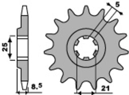 PBR Steel standard front sprocket 725 - 520