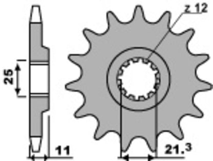 PBR Staal standaard voortandwiel 727 - 520