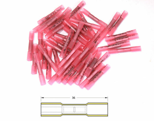 KRIMPKOUS 0,5 - 1,5  Ø 0,5/1,5 - PACK X50 TRANSPARANT ROOD