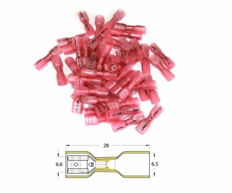 KRIMPKOUS MET PLATTE KLEM  VR-Ø0,5/1,5 -PACK X50 TRANSPARANT ROOD