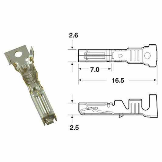 STANDAARD VROUWELIJKE KLEM  Ø 0,85/1,25 - PACK X50 TYPE 060 AM