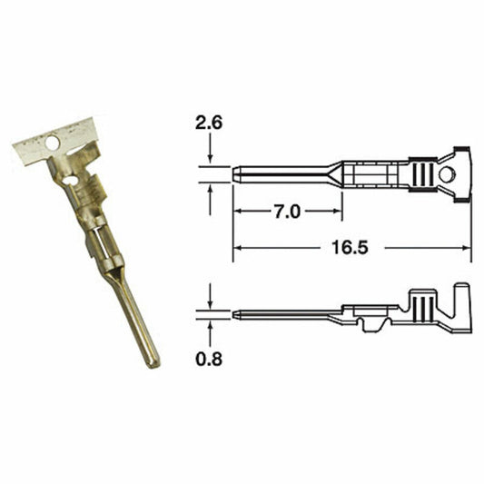 STANDAARD MANNELIJKE KLEM   Ø 0,85/1,25 - PACK X50 TYPE 060 AM