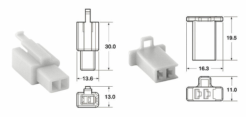 CONNECTORSET ML 2 POLIG  2 POLEN-5 VOLLEDIGE SETS TYPE 110 ML