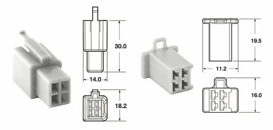 CONNECTORSET ML 4 POLIG  4 POLEN-5 VOLLEDIGE SETS TYPE 110 ML