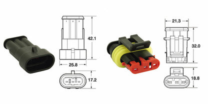 CONNECTORSET 3 POLIG  3 POLEN-5 VOLLEDIGE SETS TYPE 060 AM