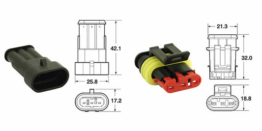 CONNECTORSET 3 POLIG  3 POLEN-5 VOLLEDIGE SETS TYPE 060 AM