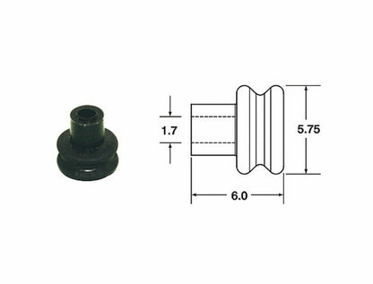 RUBBERDICHT. ZWART SMTO  SILICONE - Ø 1,7 MM TYPE 090 SMTO MT