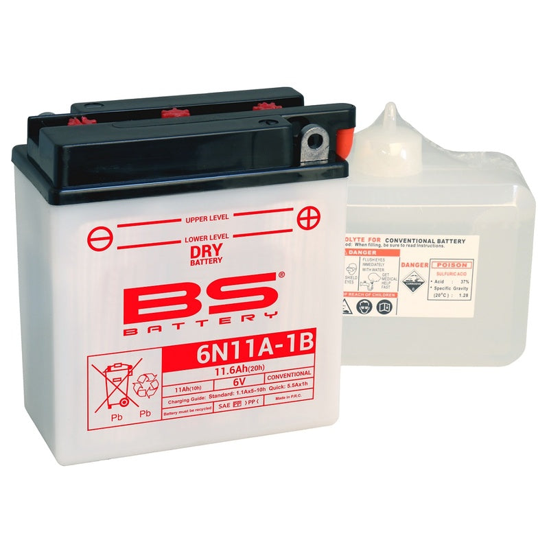 BS BATTERY Accu Conventioneel met zuurpakket - 6N11A-1B