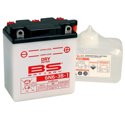 BS BATTERY Battery Conventional with acid pack - 6N6-3B-1