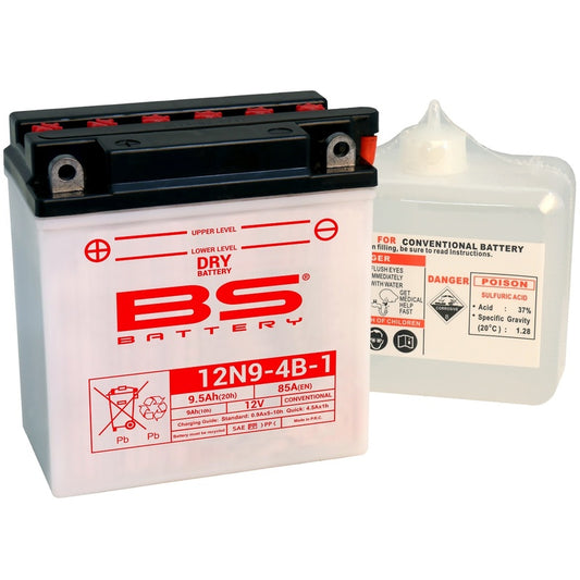 BS BATTERY Accu Conventioneel met zuurpakket - 12N9-4B-1