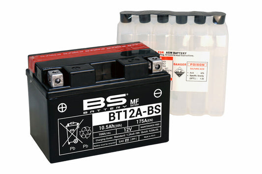 BS BATTERY Accu Onderhoudsvrij met zuurpakket - BT12A-BS