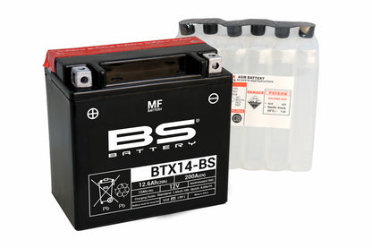 BS BATTERY Battery Maintenance-free with acid pack - BTX14-BS