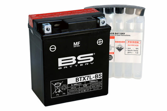 BS BATTERY Accu Onderhoudsvrij met zuurpakket - BTX7L-BS