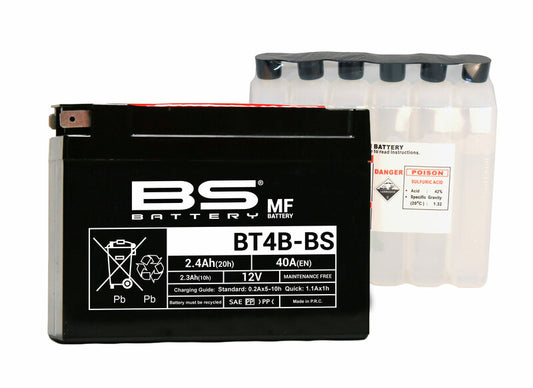 BS BATTERY Battery Maintenance-free with acid pack - BT4B-BS