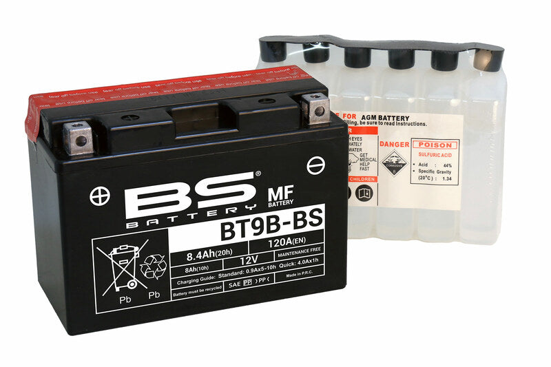 BS BATTERY Accu Onderhoudsvrij met zuurpakket - BT9B-BS