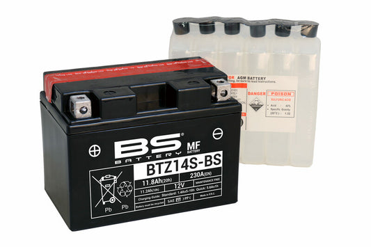 BS BATTERY Battery Maintenance-free with acid pack - BTZ14S-BS