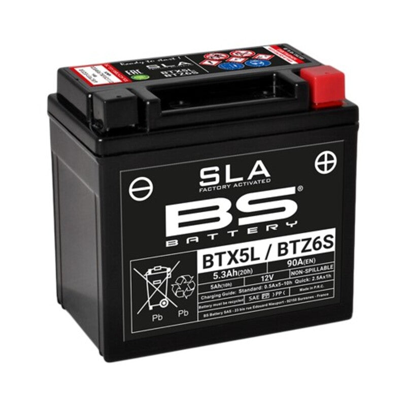 BS BATTERY SLA Accu Onderhoudsvrij af fabriek geactiveerd - BTX5L / BTZ6S