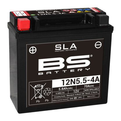 BS BATTERY SLA Accu Onderhoudsvrij af fabriek geactiveerd - 12N5.5-4A/4B