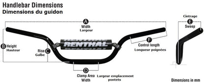 RENTHAL Mini MX 7/8" 780 Kawasaki KX80/85/100 stuur