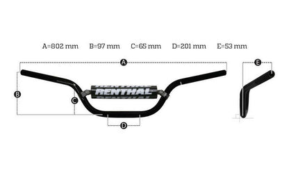 RENTHAL MX/Enduro 7/8" 971 RC stuur