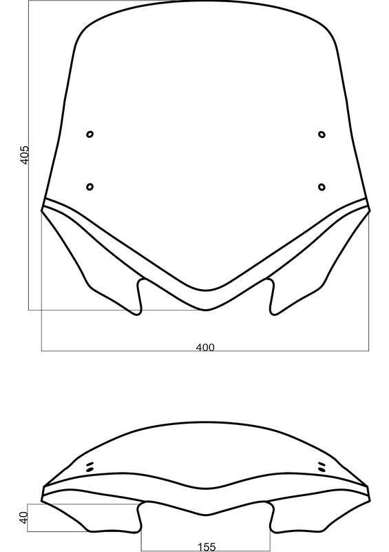 MRA VFSZ V-Flow Naked Bikes windshield with spoiler - smoke