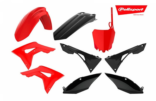 POLISPORT Plastic kit rood/zwart Honda CRF250/450R