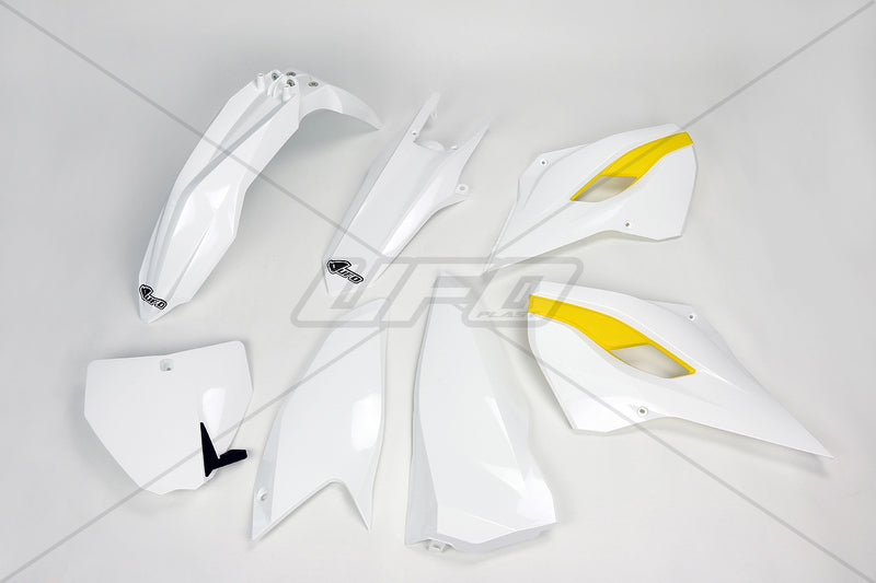 UFO Plastic kit OEM color white/yellow Husqvarna