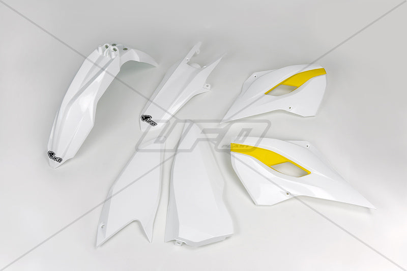 UFO Plastic kit OEM color white/yellow KHusqvarnaTM