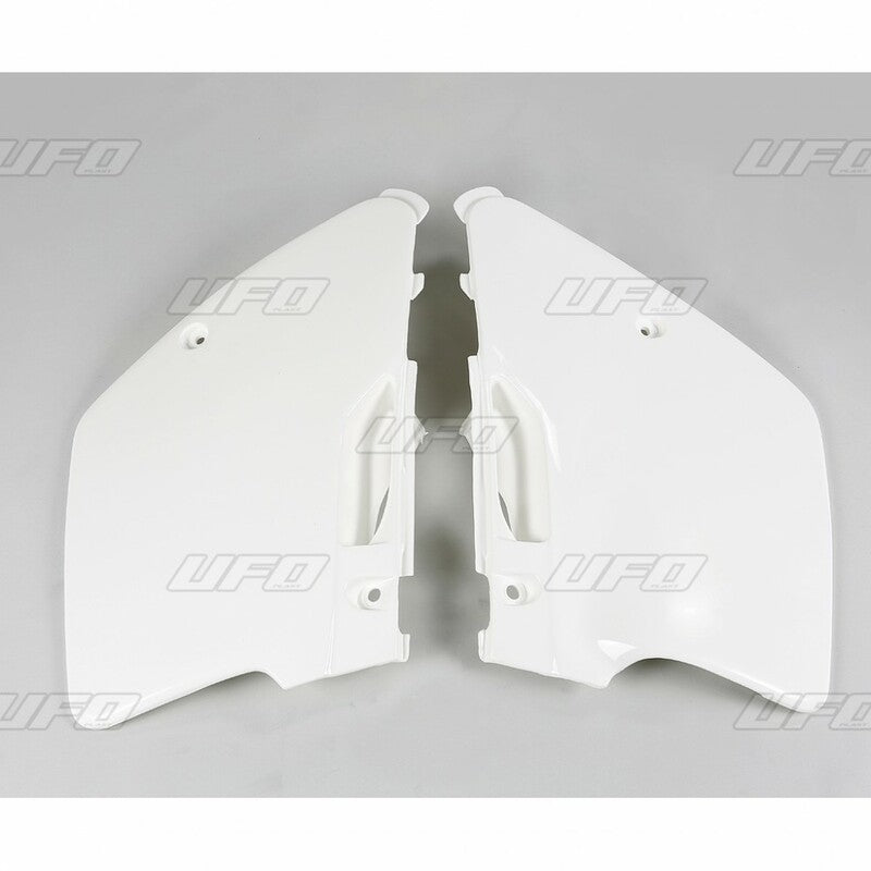 UFO Side number plates white Kawasaki KX125/250