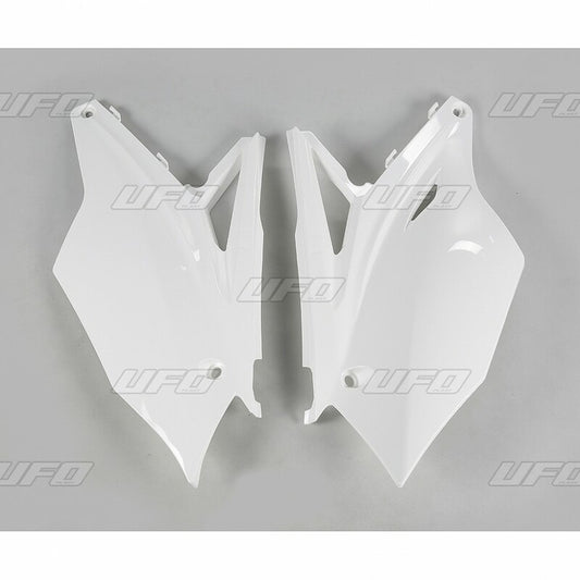 UFO Side number plates white Kawasaki KX450F