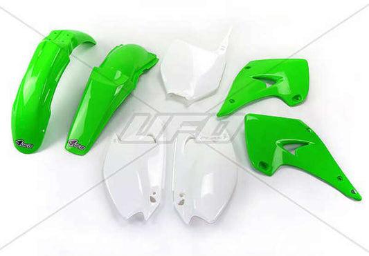 UFO Plastic kit OEM color green/white Kawasaki KX125/250