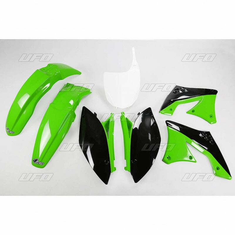 UFO Plastic kit OEM color green/black Kawasaki KX250F