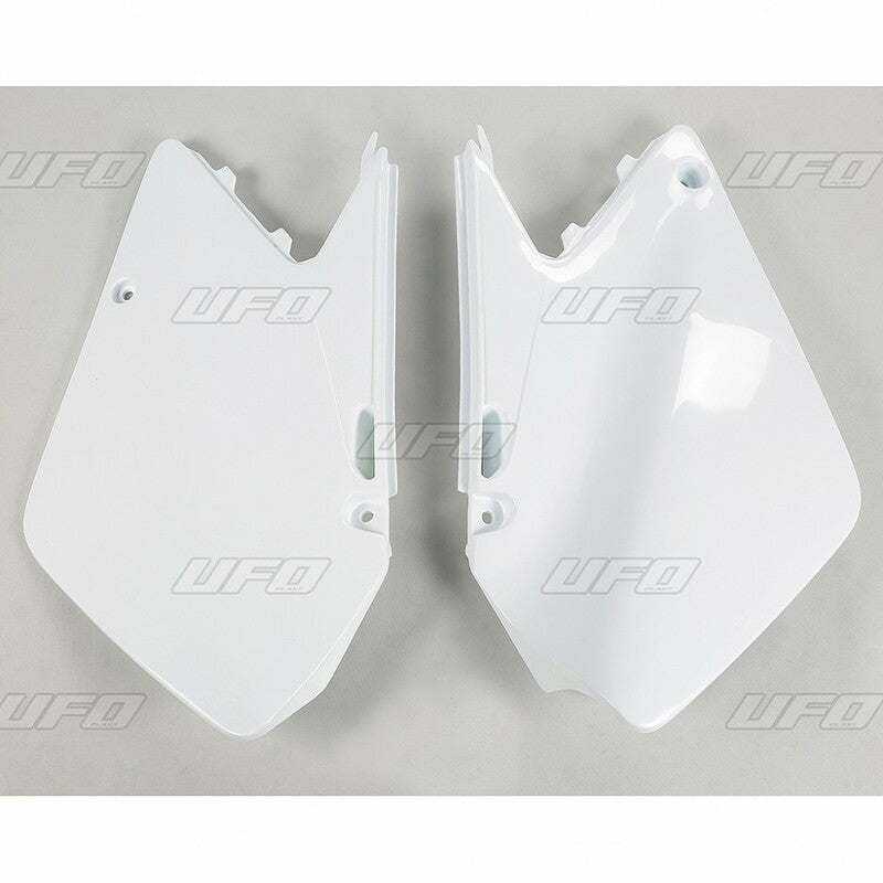 UFO Side number plates white Suzuki RM125/250