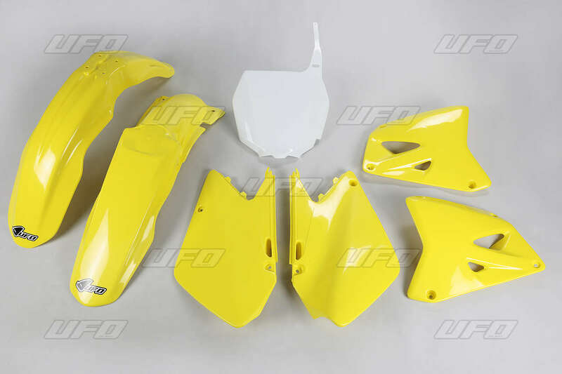 UFO Plastic kit OEM kleur geel/wit Suzuki RM125/250